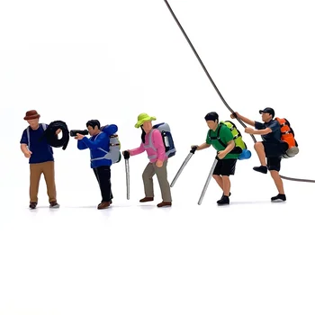 1:87 Obsegu Model Podjetja Prijatelji Potovalne Plezanje Rock Plezalec Dejanje Slika Scene Opremo Za Zbiranje Miniaturni Lutke Igrače Darilo