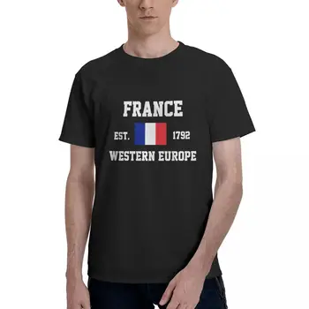 100% Bombaž Francija francoske Zastave, majice s kratkimi rokavi Moški Priložnostne tshirts Ženske Oblačila, Majice, Vrhovi Tees S-6XL Darilo