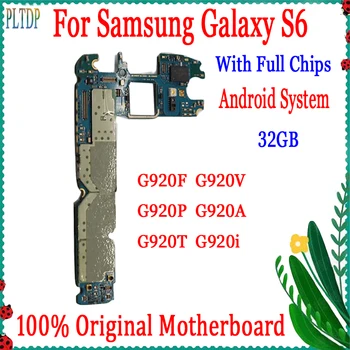 100% Prvotne Polno Odklenjen Za Samsung Galaxy S6 G920F/G920V/G920i Motherboard 32GB Polno Žetonov Preizkušen logiko odbor Dobre Delovne