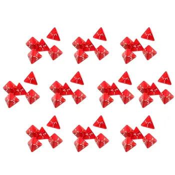 10pcs/set 4 Strani Trikotnik Multi-stransko Digitalne Zabave Pregleden Svetlo Rdeča Igre Kocka Premera 22 mm, Višine 18 mm