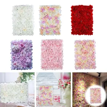 16x24inch Svile Rose Cvet Stenski Dekor Umetne Rože Zid Plošča za Ozadje Baby Tuš Poročna zabava Kraj