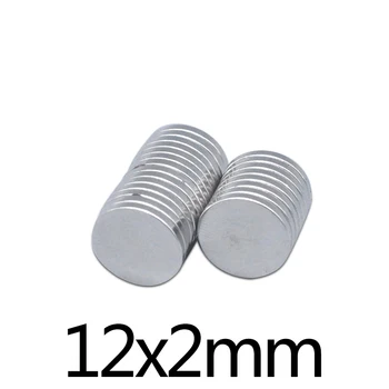 20/50/100 kozarcev 12x2 mm Stalni Krog Magnet 12mmx2mm Neodymium Magnetom N35 Hladilnik Mini Močno Magnetno Magneti 12*2 mm