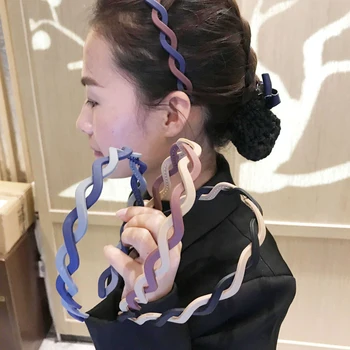2021 Non-slip Retro Lase Hoop Trakovi Za Ženske, Dekleta Ročno Twist Hairband Plošče Pribor za Lase, Plastična, Izdelava Nakita