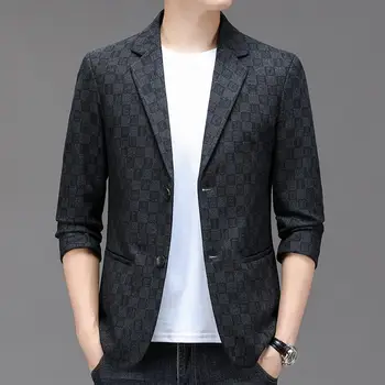 2023-Nova Moda za Moške Poslovne Gospod Priložnostne Slim-fit Elegantno korejska Različica Vse Gostitelji Pismo Britanski Stil Jopič