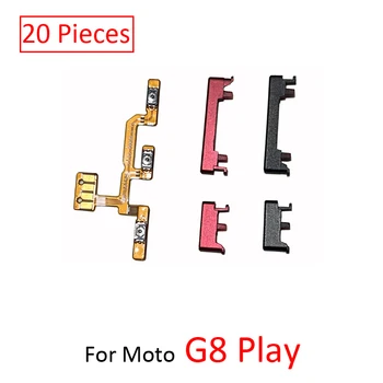 20Pcs Moč Gumbom za Glasnost Flex Za Motorola Moto G8 Igrajo Na Off Strani Ključnih Kabel Zamenjava rezervnih Delov Črno Rdeča