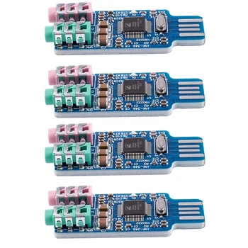 4-Prost Gonilnik USB Zvočno Kartico CM108 USB Zvočno Kartico s Čipom Modra