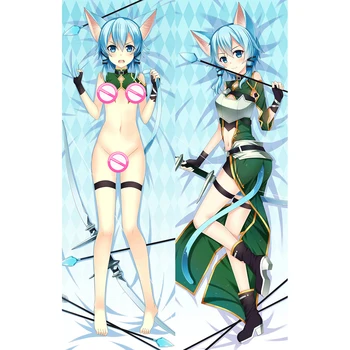 60x180cm 2WAY/WT Anime Risanke Sword Art Online Dvojno Okrepitev Objemala Vzglavnik Vzglavnik Cover Prevleke Breskev Kože