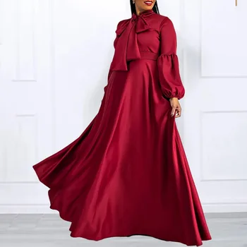 Afriške Stranka, Večerne Obleke za Ženske Pomlad 2024 Afriške Dolg Rokav Visoko Pasu Dolgo Obleko Maxi Dashiki Afriki Oblačila S-3XL