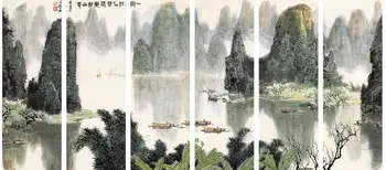 AS2044 Kitajski Reki Li Pomlad Ležeči Tisk Art Platno Plakat Za Dnevna Soba Dekor Doma Stenske Slike