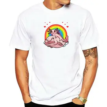 Axolotl Kawaii Blobfish Risanka T-Shirt Srčkan Axolotl Ljubimec Moda Tee Vrhovi za Otroke, Odrasle, Kratek Rokav Bluze