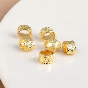 Baker, platirane 14K Zlato Ovalne Noge ločeni konkavna konveksna velike luknje kroglice se uporabljajo kot DIY strani nakit dodatki materiali