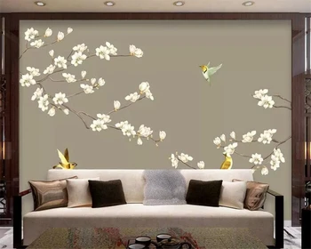 beibehang Meri 2019 novi Kitajski plum blossom bird in bird slika magnolija ozadju stene doma dekoracijo ozadje zidana