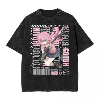 Bocchi Rock T Shirt Hip Hop Oprati Kratek Rokav High Street T-Shirt Anime Manga Moda Moški Ženske Vrhovi Ulične Tee Majica