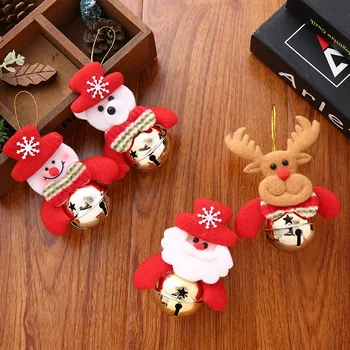 Božični Okraski, Darila, Darila, Božični Drevo Santa Claus Medved in Jelen Snežaka z Zvonovi Majhen Obesek