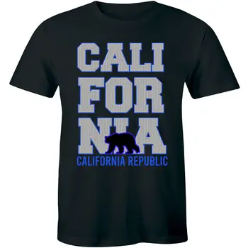 CALIFORNIA Republika Moških Vrh Cali Grizzly Bear T-shirt CA Zastavo, trgovina s Spominki, Članica Tee