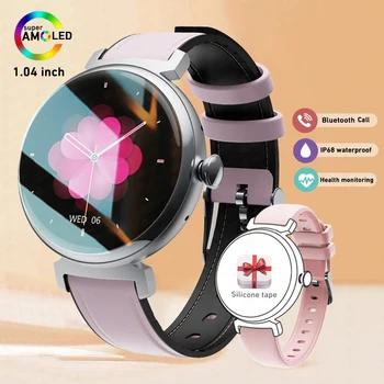 ChiBear Novo AMOLED Pametno Gledati Ženske 1.04 palčni 454*454 HD Majhen Zaslon za Gledanje Zaslona Vedno Kažejo Čas Bluetooth Klic Smartwatch
