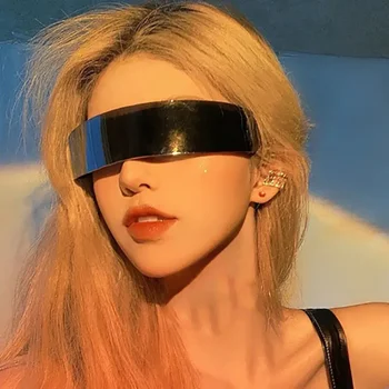 Cyberpunk Tehnologija Občutek Integrirana sončna Očala Omrežja Rdeča Ins s Futuristično Spice Girl Fashion čezmejnih sončna Očala