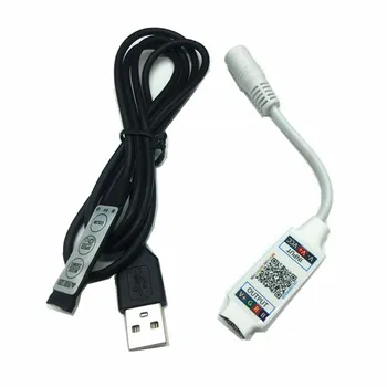 DC5-24V USB/DC Mini Bluetooth združljivi pametni telefon APP brezžični nadzor 5050 RGB 3528 LED trak krmilnik