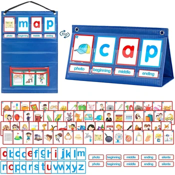 Flash Kartic za Otroke, Izobraževalne CVC Word Builder Vrtec Žep Grafikon CVC Besede Phonics Igre, Šolske Potrebščine