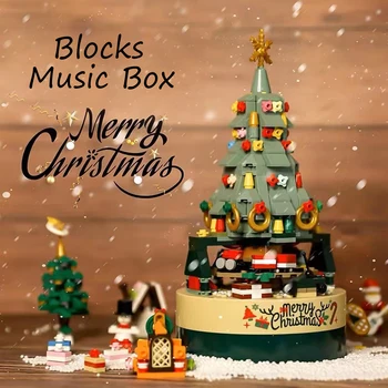 Glasba božič Škatle Ustvarjalne DIY Božično Drevo Bloki za Otroke, Otroci Božič Božiček Darila Pridejo v Pakete