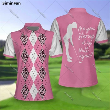 Golf Leopard Ženske Roza Majice Polo 3D Vsem Natisnjeno za Tenis Dame Tshirt Ženske Poletje River Tee Dekleta Turndown Ovratnik Vrh-2