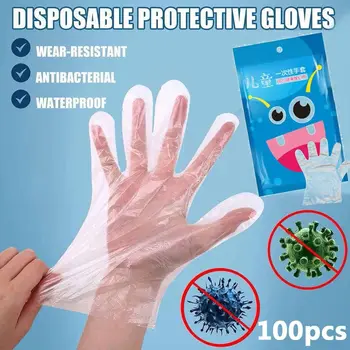 Gospodinjski Anti-Statični PE Brez dotika Zaščitne Rokavice Jasno, rokavice Rokavice za Enkratno uporabo Rokavice Dela Dobave