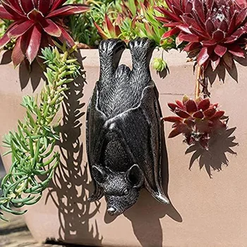 Halloween Bat Kip Vrt Dekor Rastlin Pot Hugger Smolo Cvetlični lonček In Vaza Hugger Planter Pot Obešalnik za Obešanje Bat 6X5x12.5 cm