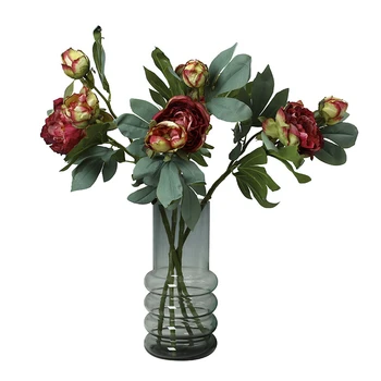 High end pečen rob simulacije peony cvet 3 glave in 13 tla peony dekoracijo cvet bonsaj umetne rože tovarne