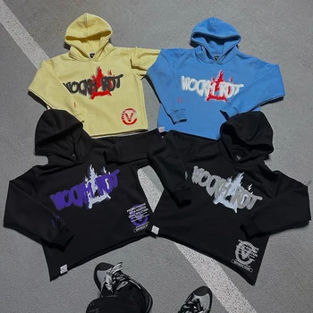 Hip Hop moška Oblačila Hoodie Sweatshirts Y2K Ulične Grafika, Tiskanje Hooded Harajuku Moda Ohlapen Pulover Svoboden Hoodies