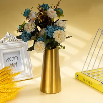 Iz nerjavečega jekla zlati okras v dnevni sobi ustvarjalne preprosta jedilna miza svetlobno razkošje dekoracijo Vaza