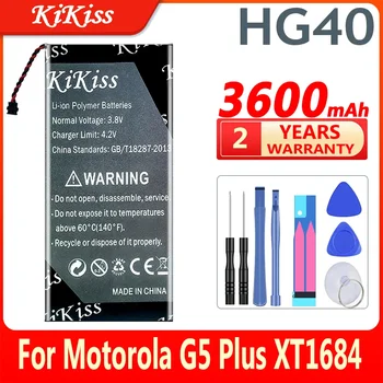 KiKiss 3600mAh Baterija za Motorola Moto G5 Plus G5Plus XT1684 XT1685 XT1687 XT1681 HG40 HG 40 Telefon Zamenjava Baterije