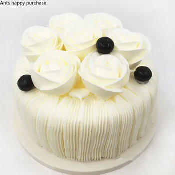 Krema Svile Flower Torta Model Simulacije Plastični Beli Rojstni Dan Torta Vzorec Slaščičarna Omari Vzorec Dekoracijo Foto Rekviziti