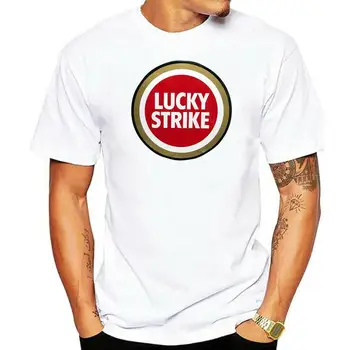Lucky Strike T Shirt Stiski Logotip Vintage Stil Stiski Heather Grey Tee Tiskanja Bombaž Visoke Kakovosti plašč oblačila vrhovi