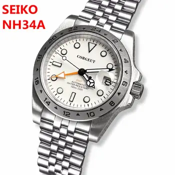 Luksuzni NH34A GMT reloj Samodejno Mehanske Ure Za Moške Corgeut 39 mm Safirno Steklo Gledal Moda 100M Potop Ročne ure