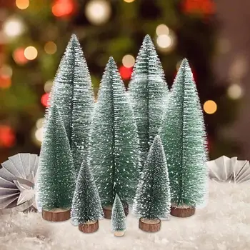 Mini Dekorativno Božično Drevo, Umetne Mini Božična Drevesa Zelena Krtačo Dreves Plastičnih Pozimi Sneg Okraski Stranka Dobave