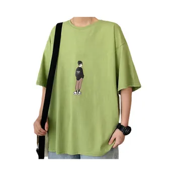 Mladi poletje svoboden kratki rokavi T-shirt 2023 nov modni priložnostne lep bombaža moška oblačila