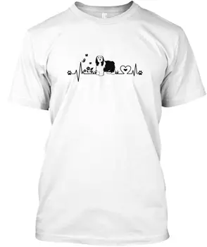 Moda 2019 Moških Kratkimi Rokavi Tshirt Bradati Škotski Ovčarski Pes Srčni Utrip Stylisches T-Shirtfunny Tiskanje Majice S Kratkimi Rokavi
