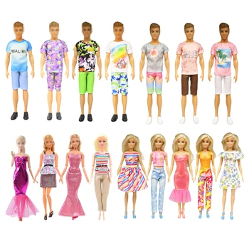 Moda 5 točk/nastavi naključno =3 Obleko za Barbie +2 Vrhovi Sopihanje Obleko za Lutka Ken Pribor Otroci Igrače DIY za Rojstni dan Darilo