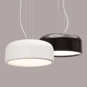 Moderno Aluminijasto Lampshade Obesek Lučka Dia35/48/60cm Črno Bel Krog Droplight Za jedilnico dnevna soba