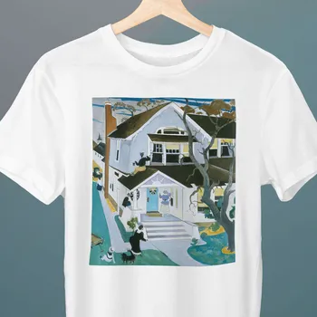 Moja Hiša, Preston Dickinson Slikarstvo, Unisex T-Shirt, Umetnosti T-Shirt, Darilo za Njo, Darilo za Njega, Ljubitelj Umetnosti Darilo