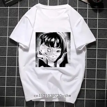 Moške Obleke Junji Ito Manga T Shirt Tiskanje Človek T-shirt Grozo Gothic Stripi Harajuku 100% Bombaž Ulične Estetske Camiseta