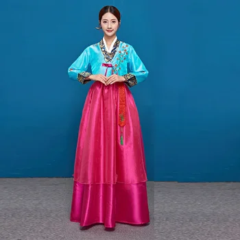 Multicolor Korejski Tradicionalna Oblačila Za Ženske Modni Azijskih Princesa Stopnji Uspešnosti, Ples, Oblačila Pravljice Hanbok Top Obleka Komplet