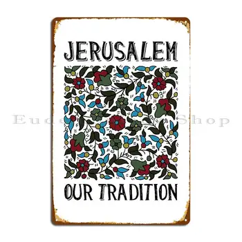 Palestina Hebrona Keramični Vzorec Letnik Palestinskih Tradicionalnih Jeruzalem Umetnosti Barvna Kovina Znakov Tiskanja Tin Prijavite Plakat