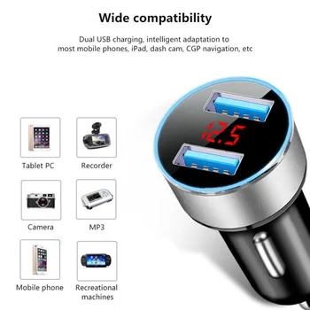 Pametni Telefon Dvojno Vtičnico USB Avto Polnilec Za iPhone Za Samsung 2-Port Adapter za Cigaretni Vžigalnik
