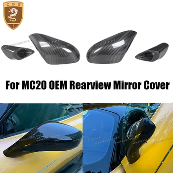 Par Avto Rearview Mirror Kritje Za Maserati MC20 OEM Slog Strani Vrat Lupini Dekoracijo Trim Suho Ogljikovih Vlaken Dodatki