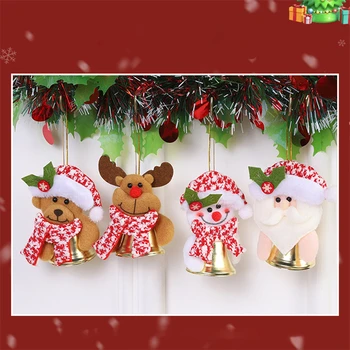 Pliš Božič Jingle Bells Okraski za Božična Drevesa Zvonovi Obesek,Počitnice Stranka materiala za Xmas Tree Dekor,Okno Memorial