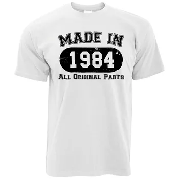 Poletje Nov Design Bombaž Tee Moški Majica Oblikovanje Rojstni Dan Mens T-Shirt, Narejene V Letu 1984 So Vsi Originalni Deli Darilo Novost Tee
