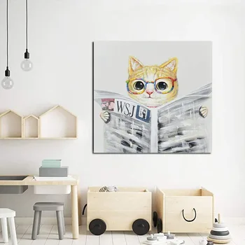Povzetek 100% Ročno poslikano Živali Luštna Mačka Oljna slika, Slika Dekoracijo Sten Platno Umetnost brez okvirja Doma Steno Kosov Artw