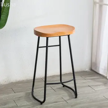 Preprost stol bar Evropski stil masivnega lesa bar stol visoko blata moda ustvarjalne bar stol visoko blata doma sodobne stol