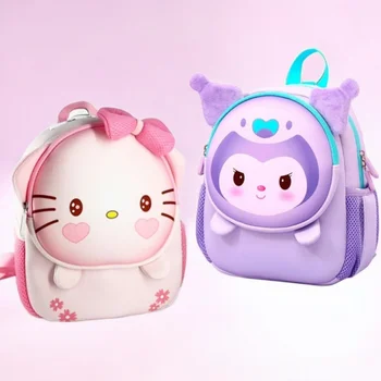 Sanrio Kuromi Hello Kitty Potapljanje Tkanine Nahrbtnik Za Vrtec 3-6 Let Stari Otroci, Dekleta, Dihanje Nepremočljiva Šolska Torba